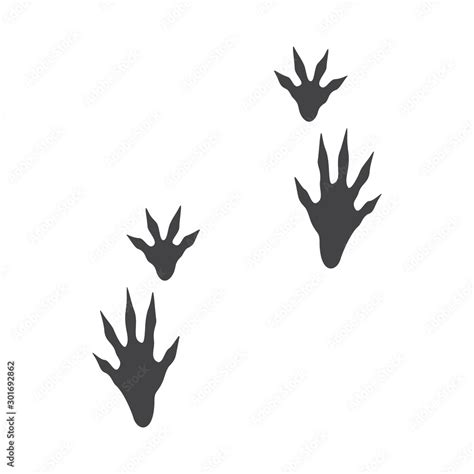 Imprints Of Mouse Paws Abstract Concept Icon Set Vector Illustration