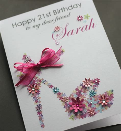 Our friendly customer service team would love to be able to help you. LARGE A5 Handmade Personalised FLORAL SHOE Birthday Card ...