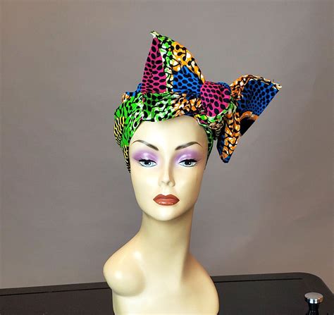 African Print Head Wrap Ankara Turban Fabric Multi Color Etsy