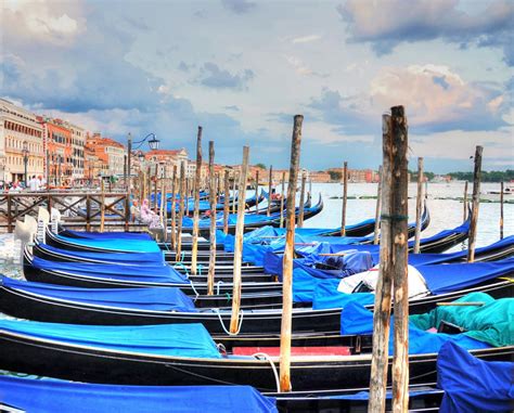 Blue Of Venice Gondolas In Venice On A Cloudy Day Italy Sizun Eye