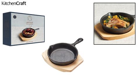 kitchencraft artesa cast iron round fry pan with board gosawa beirut deal