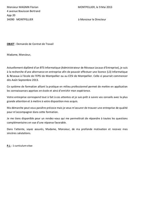 Lettre De Motivation Pour Alternance Bts Ndrc / exemple lettre de