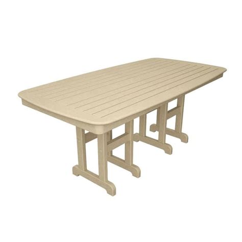 Polywood Nautical 37 In X 72 In Sand Plastic Outdoor Patio Dining