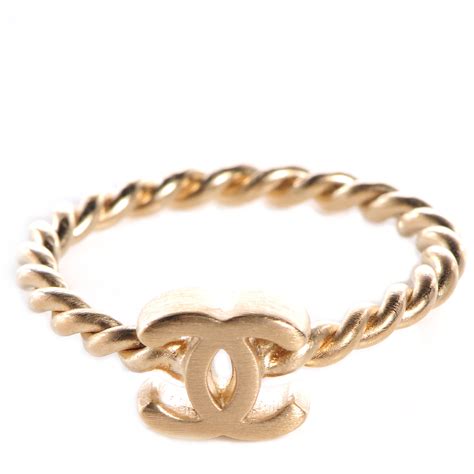 Chanel Matte Gold Cc Ring 675 75890