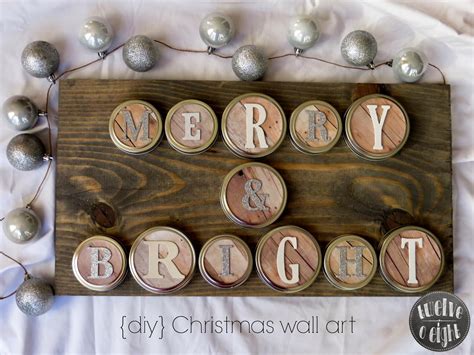 Merry Bright Rustic Christmas Wall Art