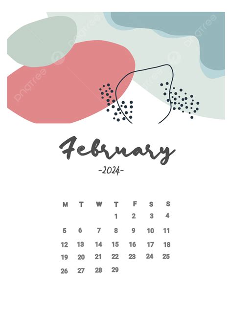 Monthly February February Calendar Design Monthly Png Transparent