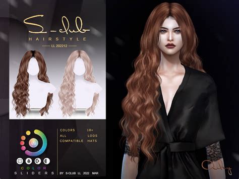 The Sims 4 Wavy Long Hair Ailey Ii By S Club Tsr The Sims Book