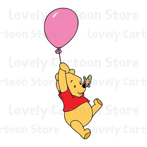 Winnie The Pooh With Ballons Y formatos honey Svg Eps Dxf y | Etsy
