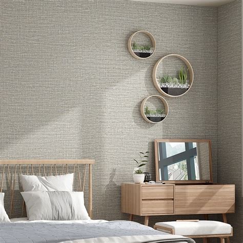 Simple Modern Plain Grey Wallpaper Wallpaper Living Room Interior