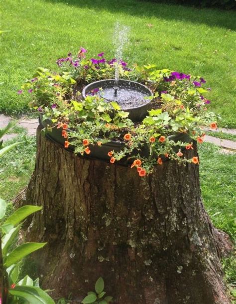 35 Lovely Tree Stump Garden Decor Ideas Shelterness