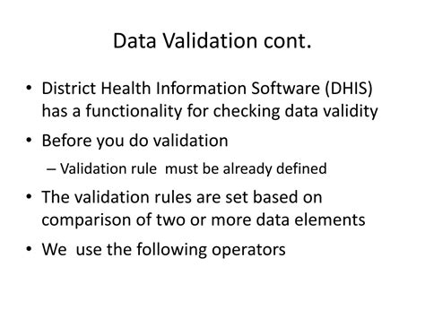 Ppt Data Validation With Dhis Software Powerpoint Presentation Free