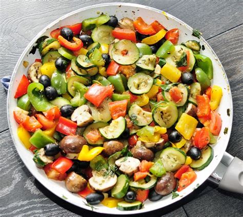Rainbow Vegetable Side Dish With Olives And Mushrooms Recipes Healthy