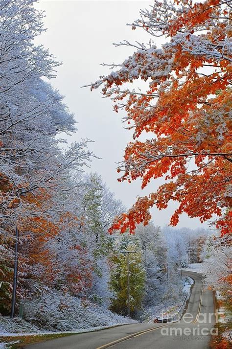 Snow In Autumn Autumn Landscape Beautiful Nature Winter Scenes