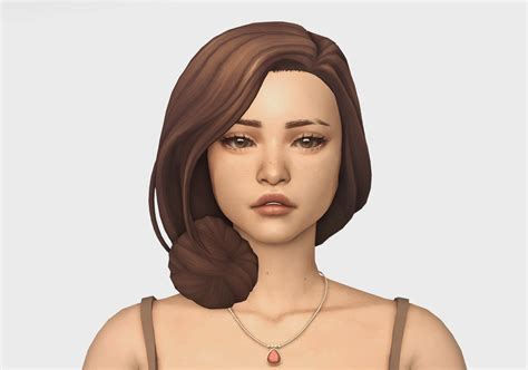 An Animated Woman With Brown Hair Wearing A Necklace And Tank Top Is