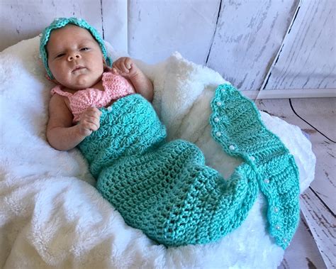 Baby Mermaid Costume Baby Mermaid Outfit Newborn Mermaid Etsy