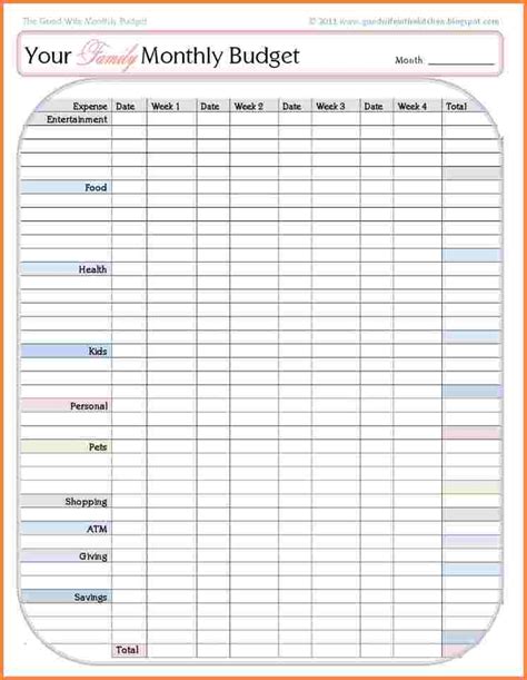 8 Best Monthly Budget Spreadsheet Excel Spreadsheets Group