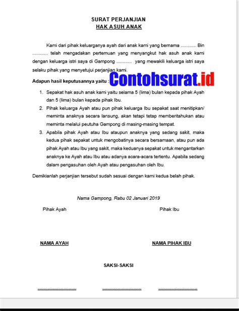 Contoh Surat Talak