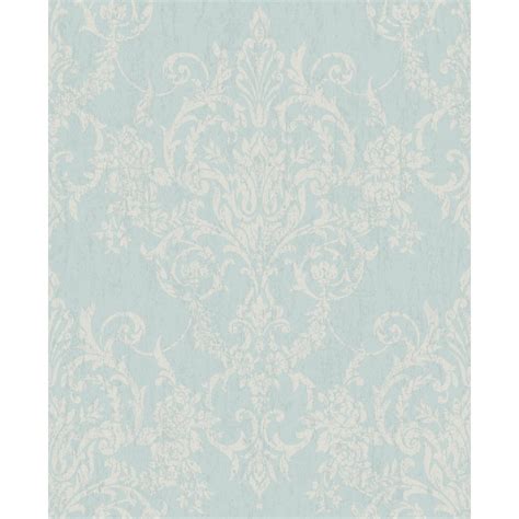 Graham And Brown 56 Sq Ft Duck Egg Vinyl Textured Damask Unpasted