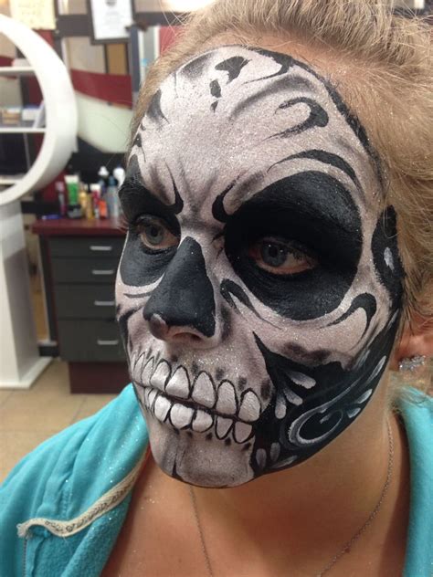 Skull Day Of The Dead Halloween Makeup By Gina Niemi Of Epic Body Art