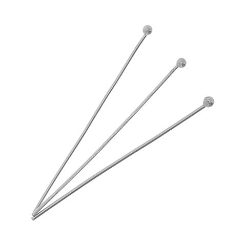 40x06mm Stainless Steel Ball Pins X10 Perles And Co