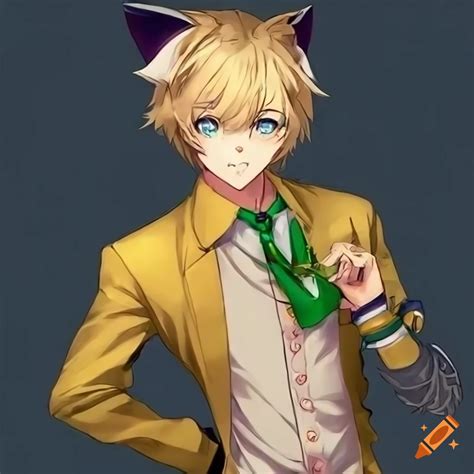 Anime Male Character With Cat Features On Craiyon