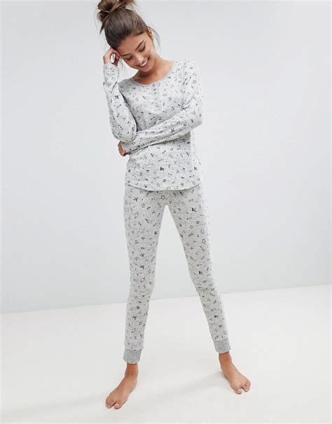 Hunkemoller Rebellious Love Scribble Pyjama Set | ASOS