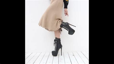 byqdy women autumn ankle boots sexy high heels platform boots round toe leather booties shorts