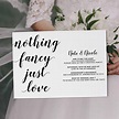 Casual Elopement Wedding Reception Cards, Simple Calligraphic Elopement ...