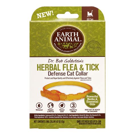 Earth Animal Herbal Flea And Tick Defense Collar For Cats 3 Month