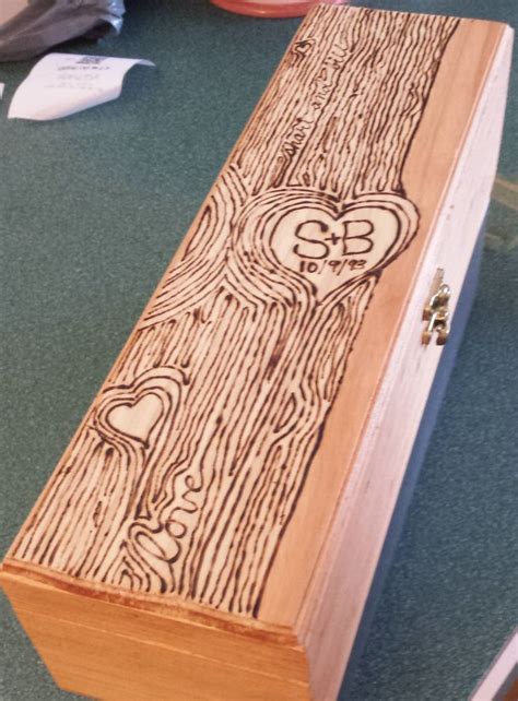 We did not find results for: Wedding anniversary gift - a wood burned box with their ...
