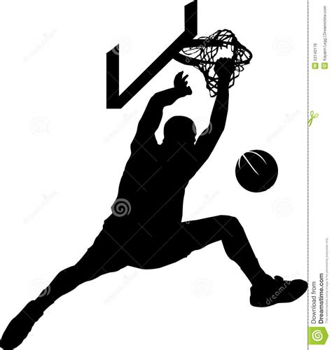 Basketball Dunk Silhouette Stock Vector Image 53140178