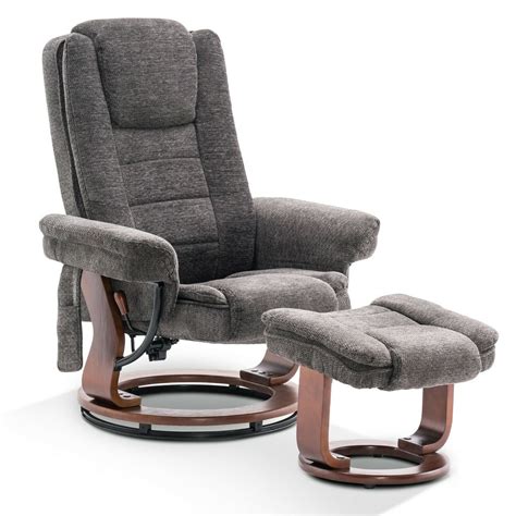 Mcombo Recliner Chair With Ottoman Fabric Accent Chair With Vibration