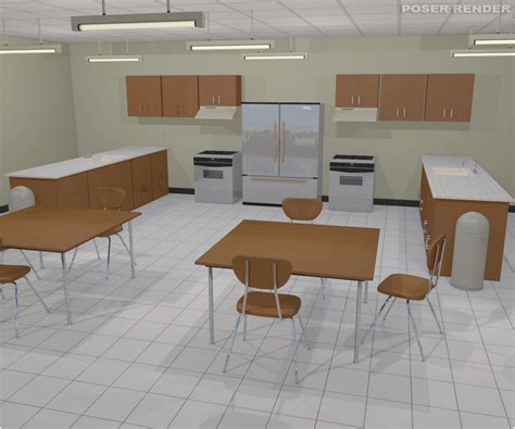 Home Economics Classroom Poser Ds And Obj Extended License 3d