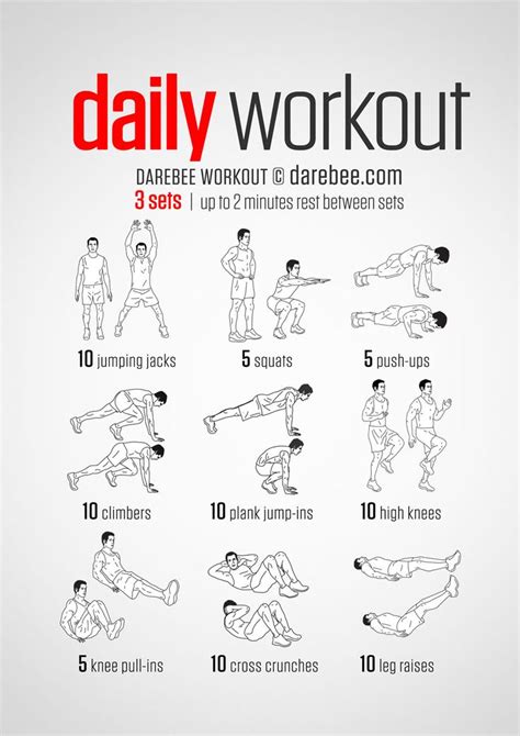 Easy Daily Workout Easy Daily Workouts No Equipment Workout Weekly Gym Workouts