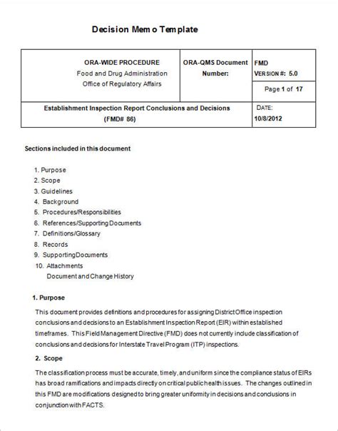 8 Decision Memo Templates Free Word Pdf Documents Download