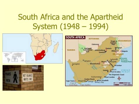 South Africa Under Apartheid For Lesson One