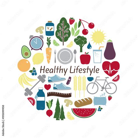 Healthy Lifestyle Concept Vector Illustration Of Fitness Health