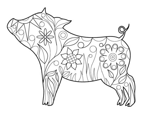 Awesome Pig Mandala Coloring Page Download Print Or Color Online For