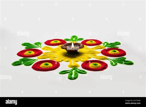 Rangoli Design Is An Art Form Made During Using Powder Colours During