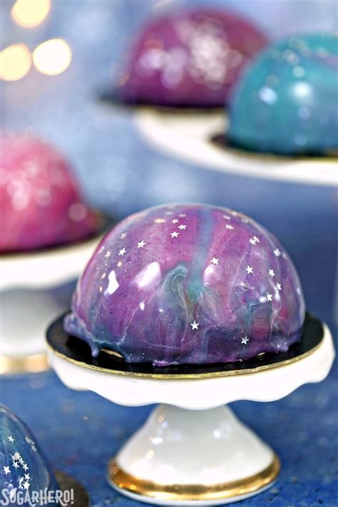 Galaxy Mousse Cakes With Mirror Glaze Sugarhero