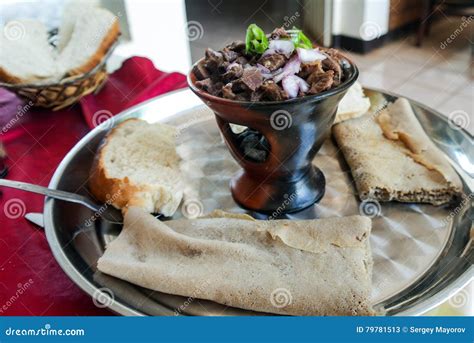 Traditional Oromo And Ethiopian Cuisine Dish Aka Tibs Ethiopia Stock