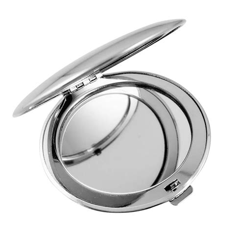 Ufo Smooth Surfaceround Portable Folding Mirror Mini Compact Stainless Steel Metal Makeup