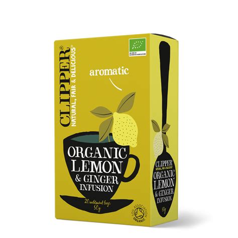 Organic Lemon Ginger Tea Infusion Clipper Teas