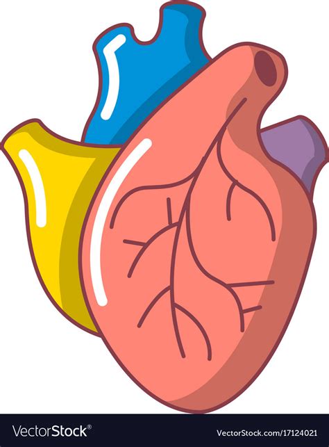 Human Heart Organ Icon Cartoon Style Royalty Free Vector