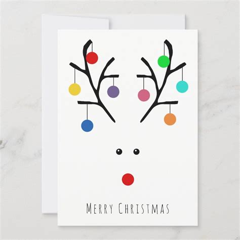 Modern Holiday Whimsical Reindeer Christmas Card Zazzle Christmas