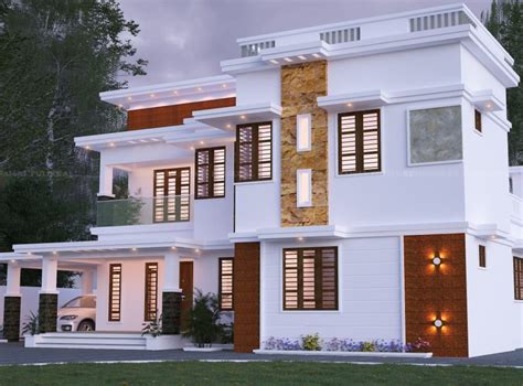 2337 Sq Ft 5bhk Contemporary Flat Roof Two Storey House Design Home