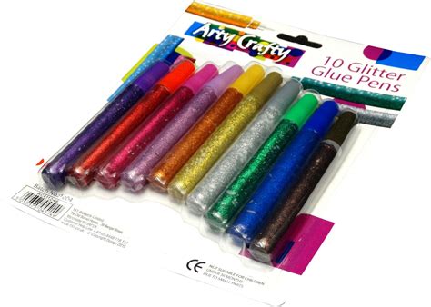 10 X Glitter Glue Gel Pens Art Craft Sparkly Coloured Markers Ebay