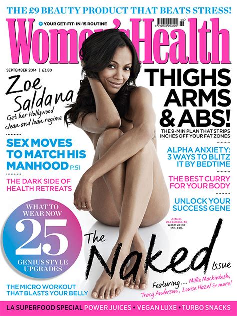 Zoe Saldana posó desnuda para Womens Health fotos BlogMasFlow