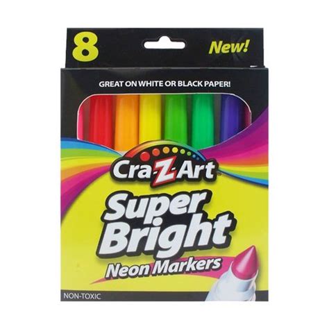 Cra Z Art 8 Count Super Bright Neon Markers School Supplies Kellys