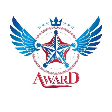 Military Star Emblem Winged Victory Award Symbol Created Using Stock